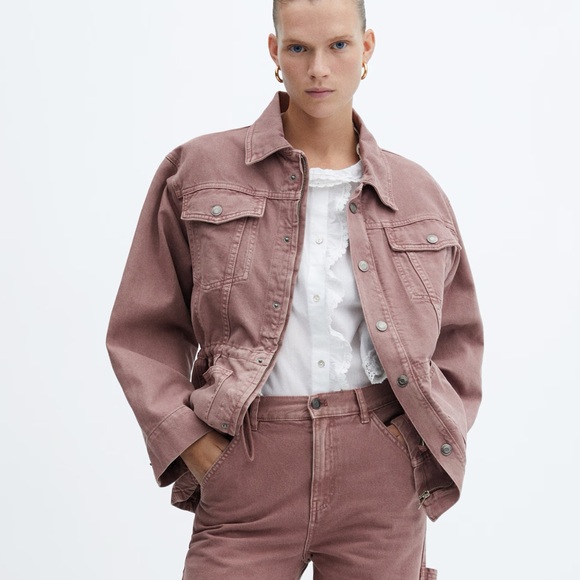 Denim Jacket with Drawstring - Picture 3 of 7